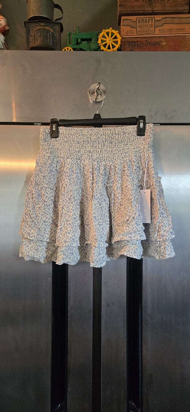 Sienna Sky Women's Floral Tiered Ruffle Mini Skort Skirt Size L